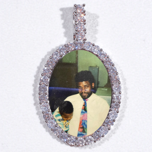 Large 3D Oval Custom Picture Pendant