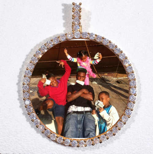 LARGE 3D CIRCLE CUSTOM PICTURE PENDANT