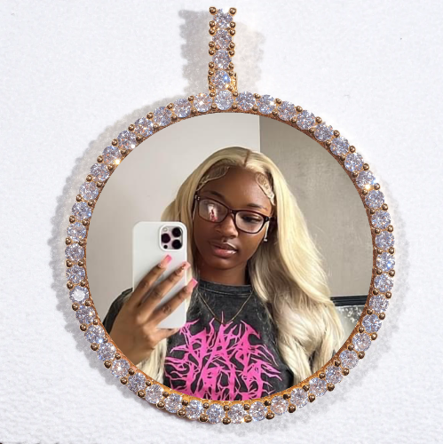 LARGE 3D CIRCLE CUSTOM PICTURE PENDANT