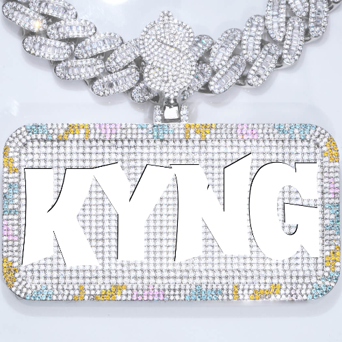 CUSTOM LETTER NECKLACE 3D COLORFUL SQUARE