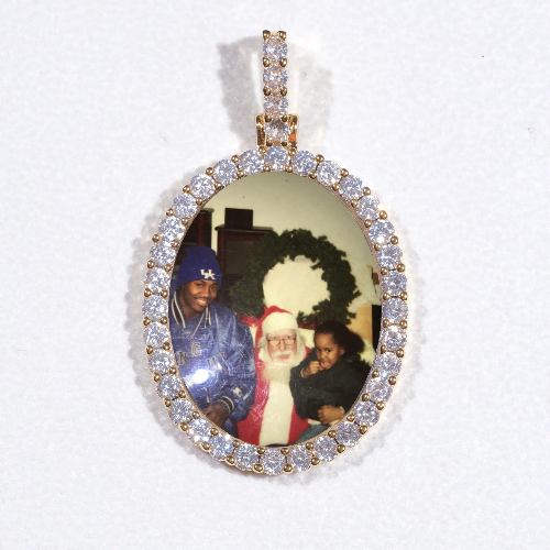 3D Oval Custom Picture Pendant