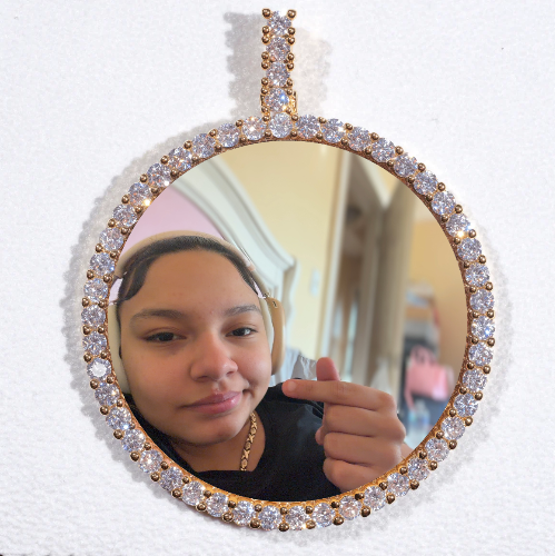LARGE 3D CIRCLE CUSTOM PICTURE PENDANT