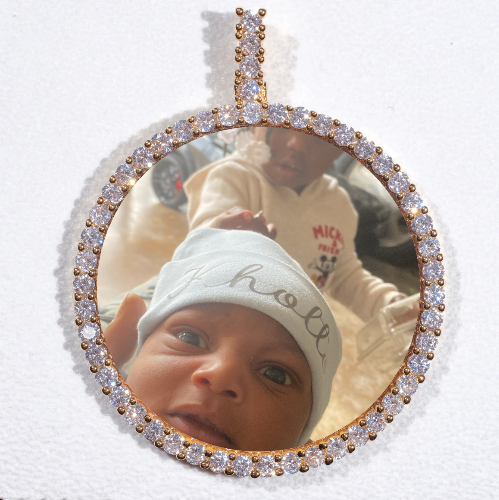LARGE 3D CIRCLE CUSTOM PICTURE PENDANT