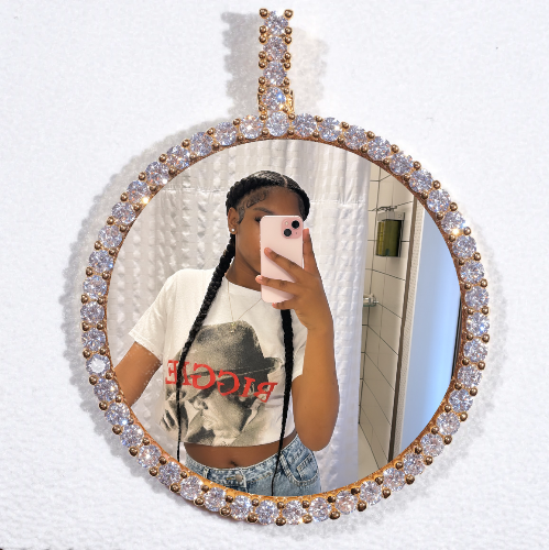 LARGE 3D CIRCLE CUSTOM PICTURE PENDANT