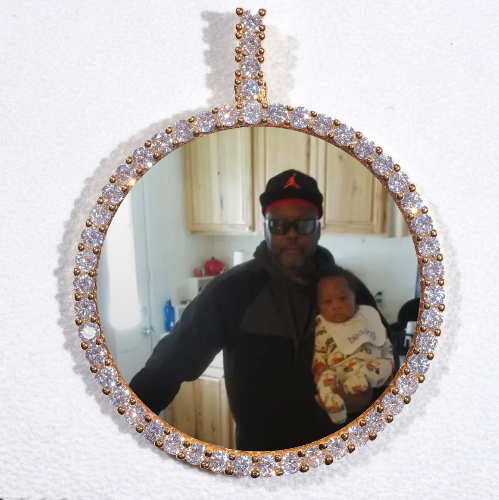 LARGE 3D CIRCLE CUSTOM PICTURE PENDANT