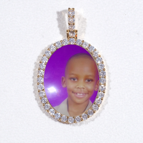3D Oval Custom Picture Pendant