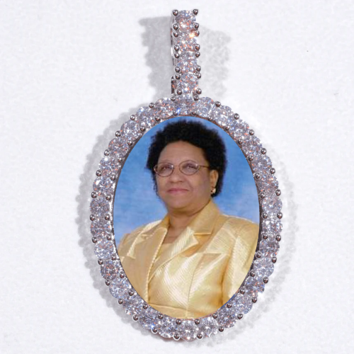 Large 3D Oval Custom Picture Pendant