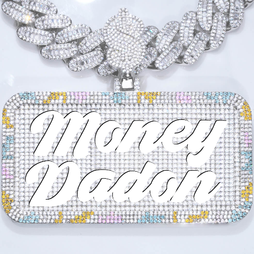 CUSTOM LETTER NECKLACE 3D COLORFUL SQUARE