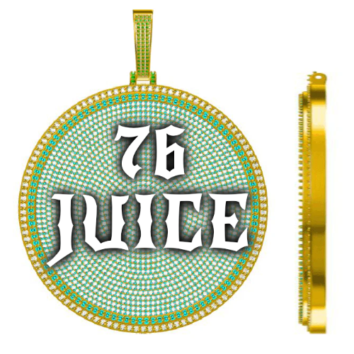 CUSTOM LETTER NECKLACE 3D BIG DISC