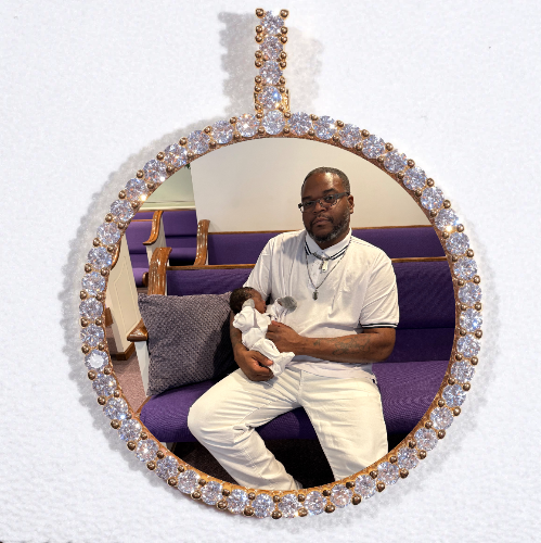 LARGE 3D CIRCLE CUSTOM PICTURE PENDANT