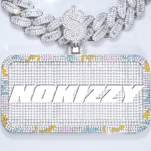 CUSTOM LETTER NECKLACE 3D COLORFUL SQUARE