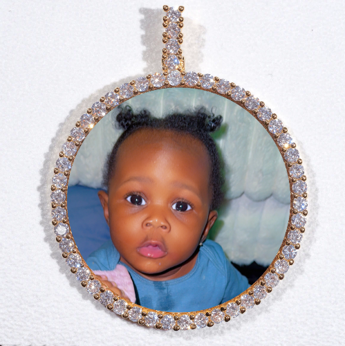 LARGE 3D CIRCLE CUSTOM PICTURE PENDANT