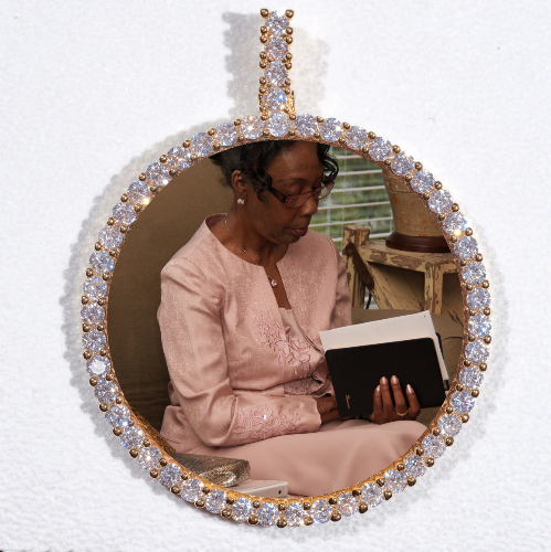 LARGE 3D CIRCLE CUSTOM PICTURE PENDANT