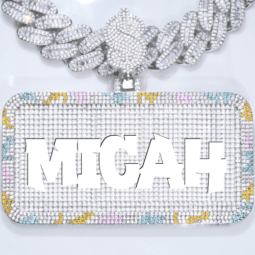 CUSTOM LETTER NECKLACE 3D COLORFUL SQUARE