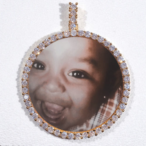 LARGE 3D CIRCLE CUSTOM PICTURE PENDANT