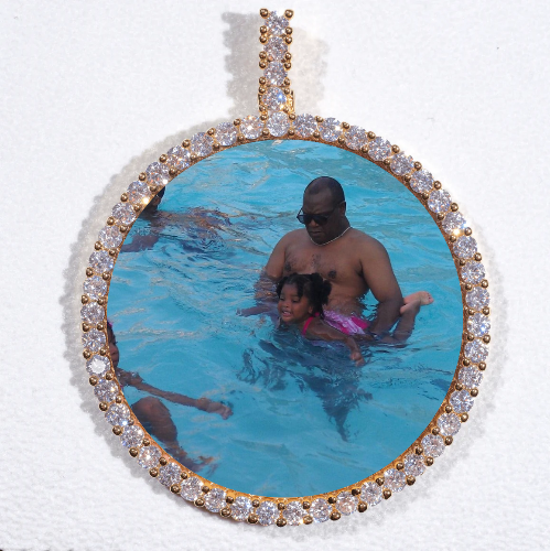 LARGE 3D CIRCLE CUSTOM PICTURE PENDANT