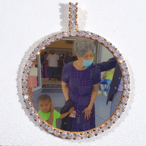 LARGE 3D CIRCLE CUSTOM PICTURE PENDANT