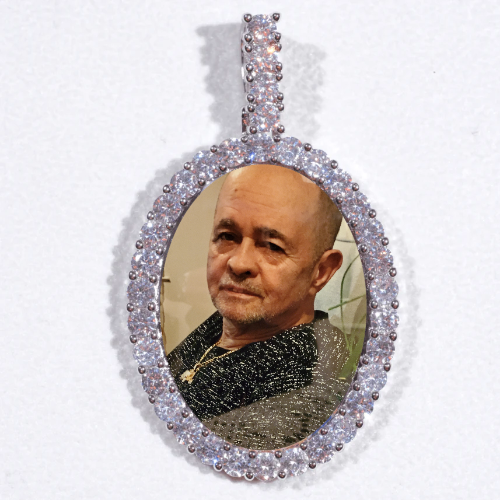 Large 3D Oval Custom Picture Pendant