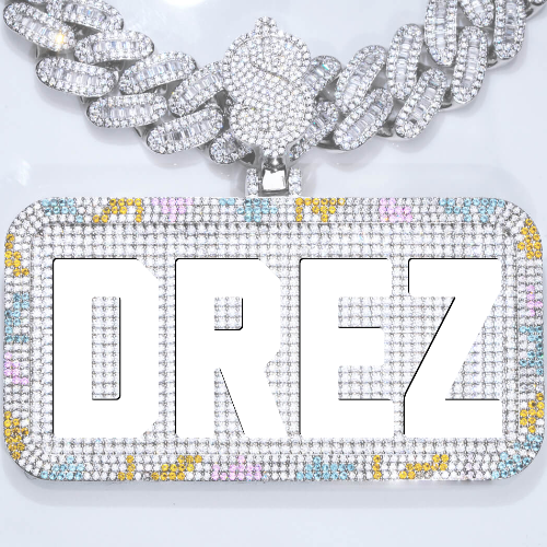 CUSTOM LETTER NECKLACE 3D COLORFUL SQUARE