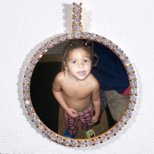 LARGE 3D CIRCLE CUSTOM PICTURE PENDANT