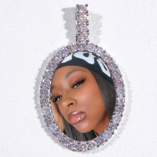 Large 3D Oval Custom Picture Pendant