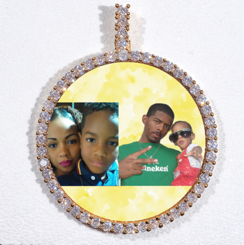 LARGE 3D CIRCLE CUSTOM PICTURE PENDANT
