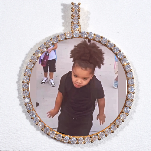LARGE 3D CIRCLE CUSTOM PICTURE PENDANT