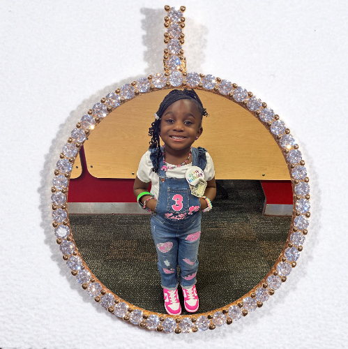 LARGE 3D CIRCLE CUSTOM PICTURE PENDANT