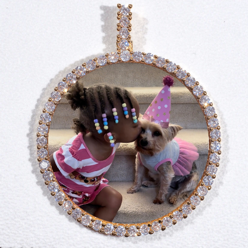 LARGE 3D CIRCLE CUSTOM PICTURE PENDANT