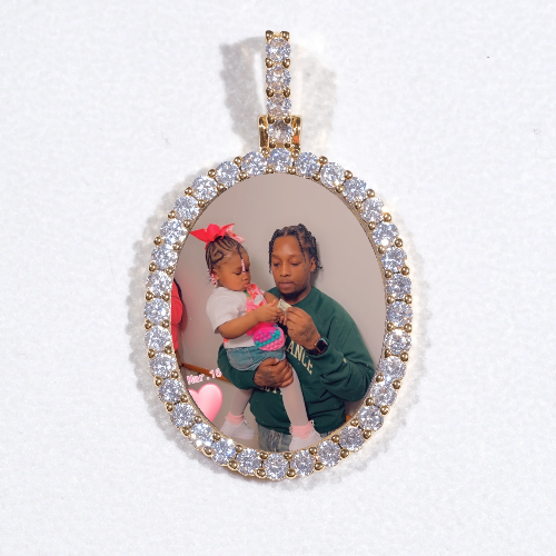 3D Oval Custom Picture Pendant