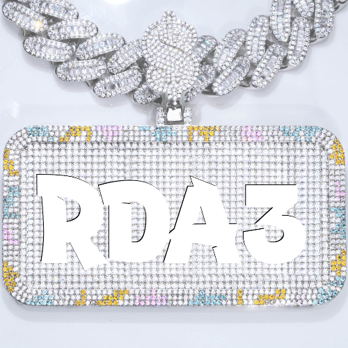 CUSTOM LETTER NECKLACE 3D COLORFUL SQUARE