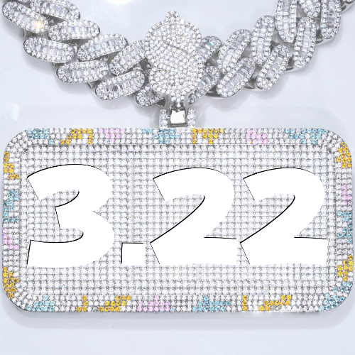 CUSTOM LETTER NECKLACE 3D COLORFUL SQUARE