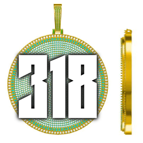 CUSTOM LETTER NECKLACE 3D BIG DISC