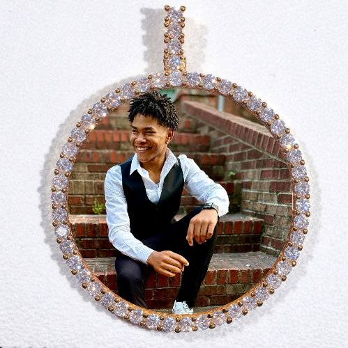 LARGE 3D CIRCLE CUSTOM PICTURE PENDANT