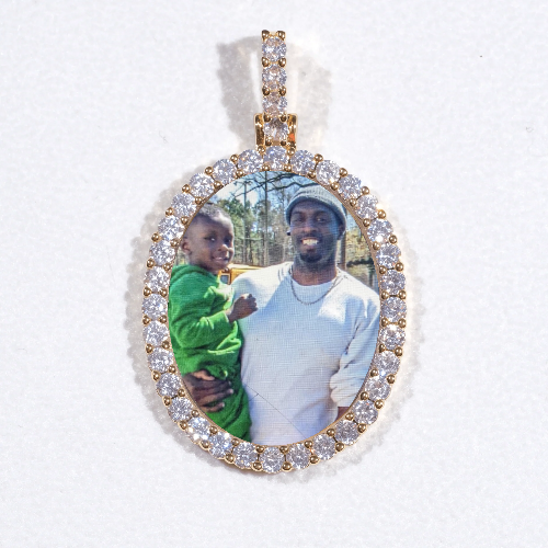 3D Oval Custom Picture Pendant