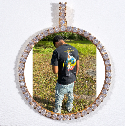 LARGE 3D CIRCLE CUSTOM PICTURE PENDANT
