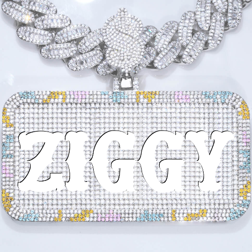 CUSTOM LETTER NECKLACE 3D COLORFUL SQUARE