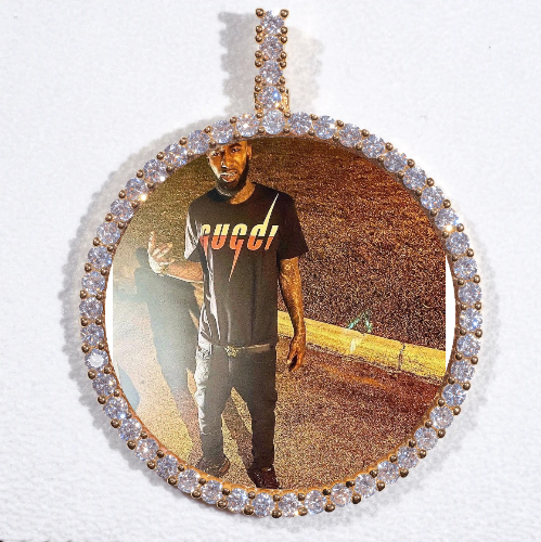 LARGE 3D CIRCLE CUSTOM PICTURE PENDANT