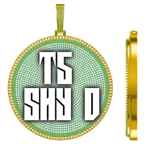 CUSTOM LETTER NECKLACE 3D BIG DISC