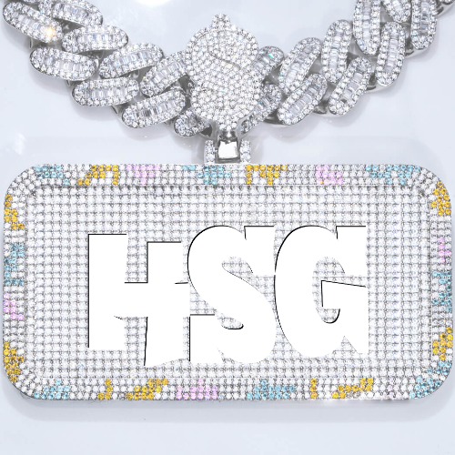 CUSTOM LETTER NECKLACE 3D COLORFUL SQUARE