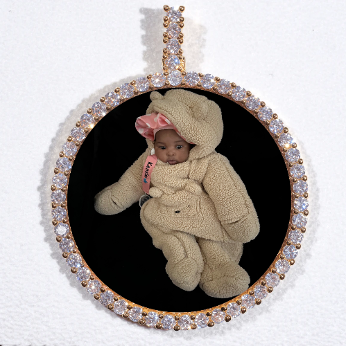 LARGE 3D CIRCLE CUSTOM PICTURE PENDANT