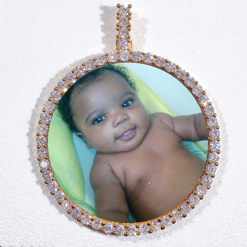 LARGE 3D CIRCLE CUSTOM PICTURE PENDANT