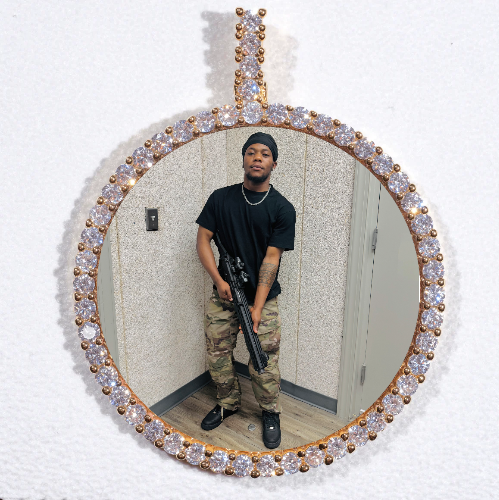 LARGE 3D CIRCLE CUSTOM PICTURE PENDANT