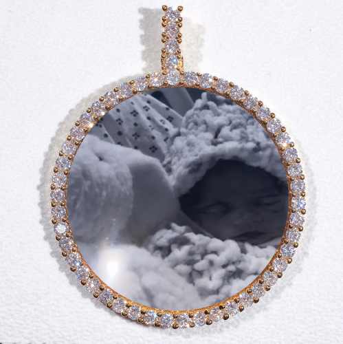 LARGE 3D CIRCLE CUSTOM PICTURE PENDANT