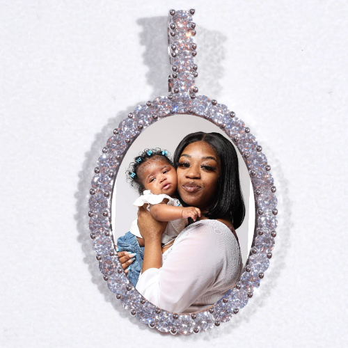 Large 3D Oval Custom Picture Pendant