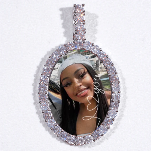 Large 3D Oval Custom Picture Pendant