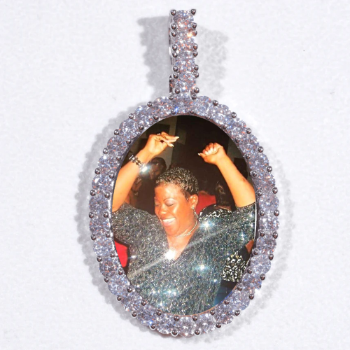 Large 3D Oval Custom Picture Pendant