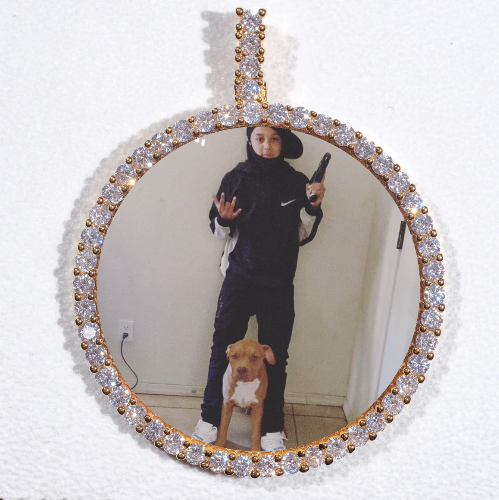 LARGE 3D CIRCLE CUSTOM PICTURE PENDANT