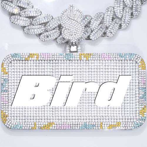 CUSTOM LETTER NECKLACE 3D COLORFUL SQUARE