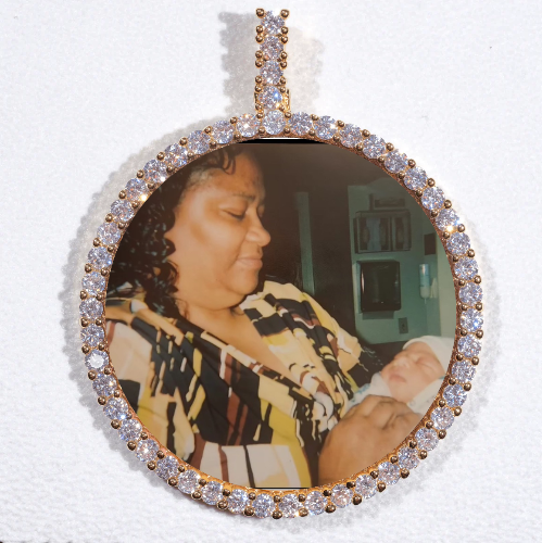 LARGE 3D CIRCLE CUSTOM PICTURE PENDANT